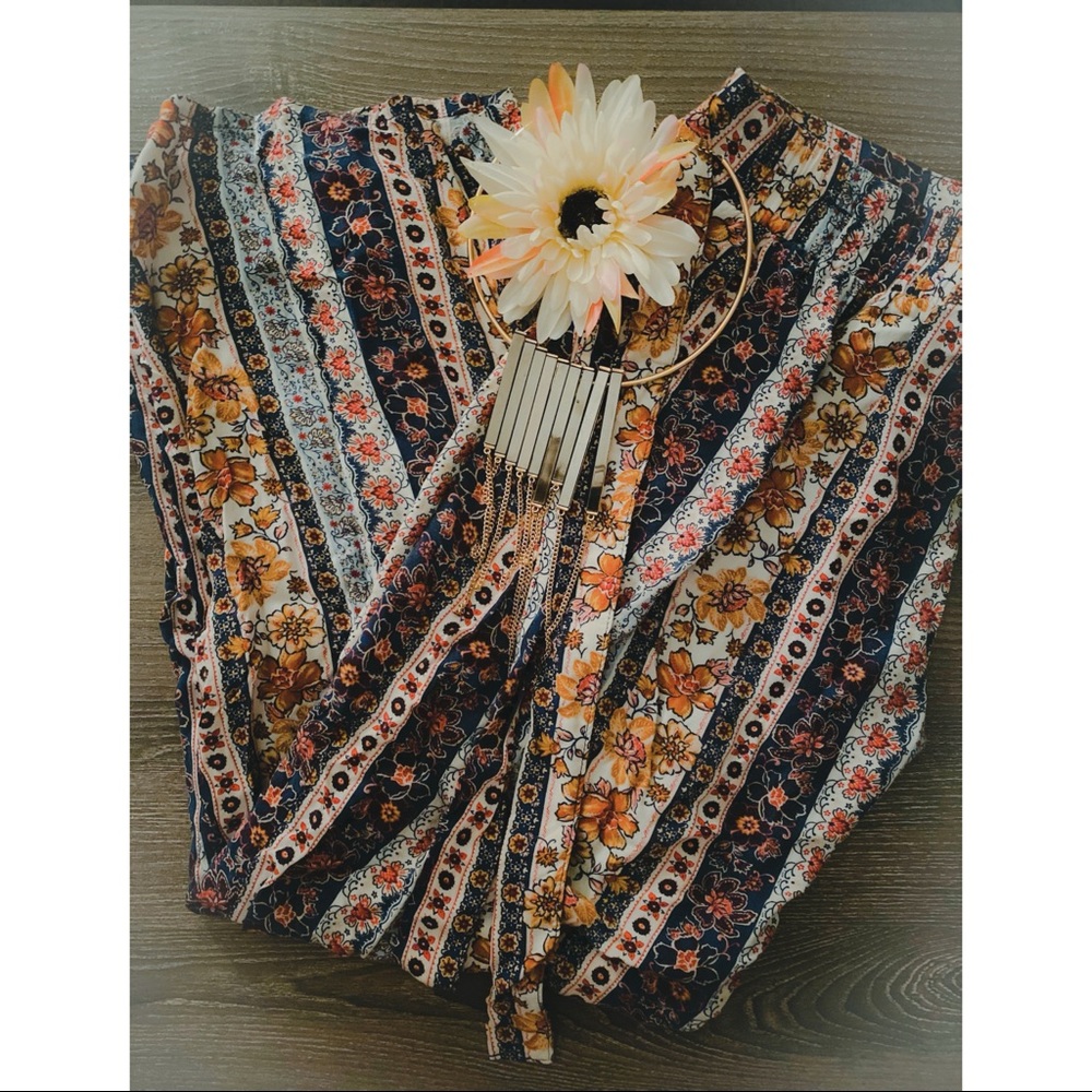 FLORAL PAISLEY PRINT PANTS